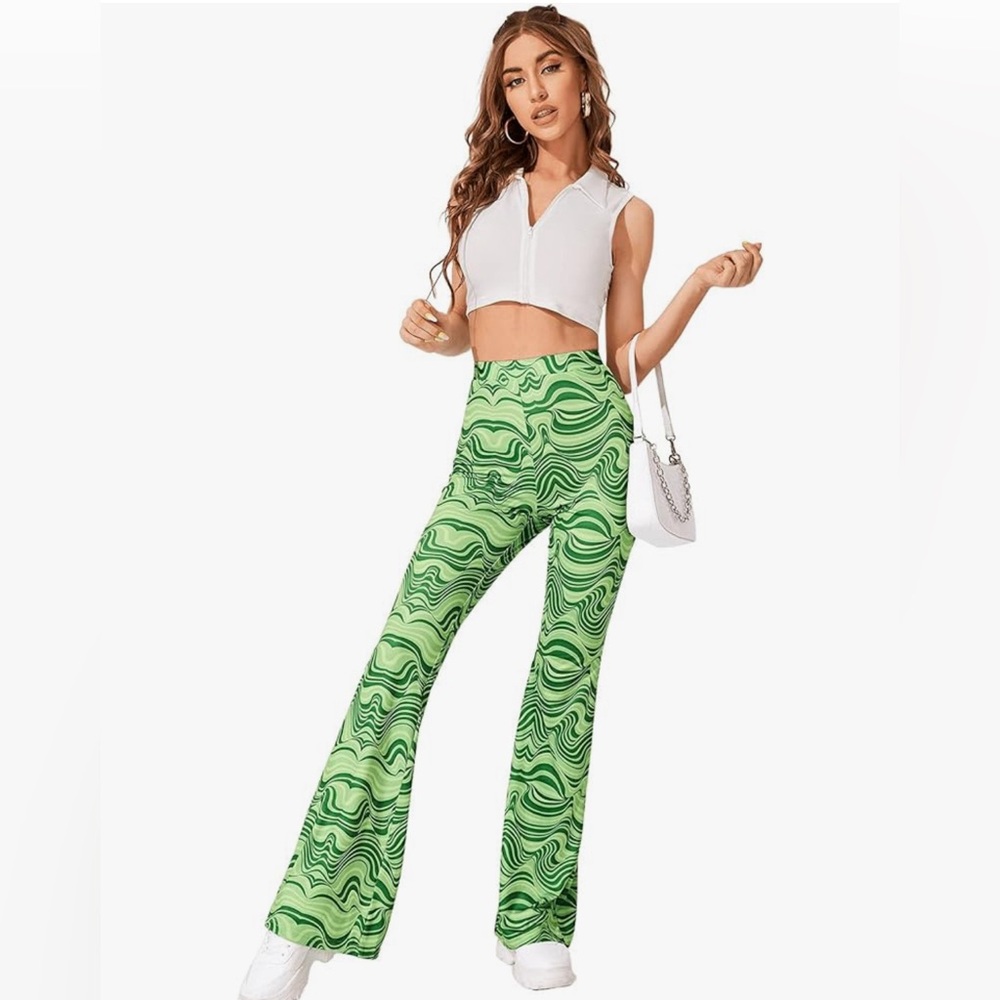 NWOT SOLY HUX Women’s Print High Waisted Flare Pants